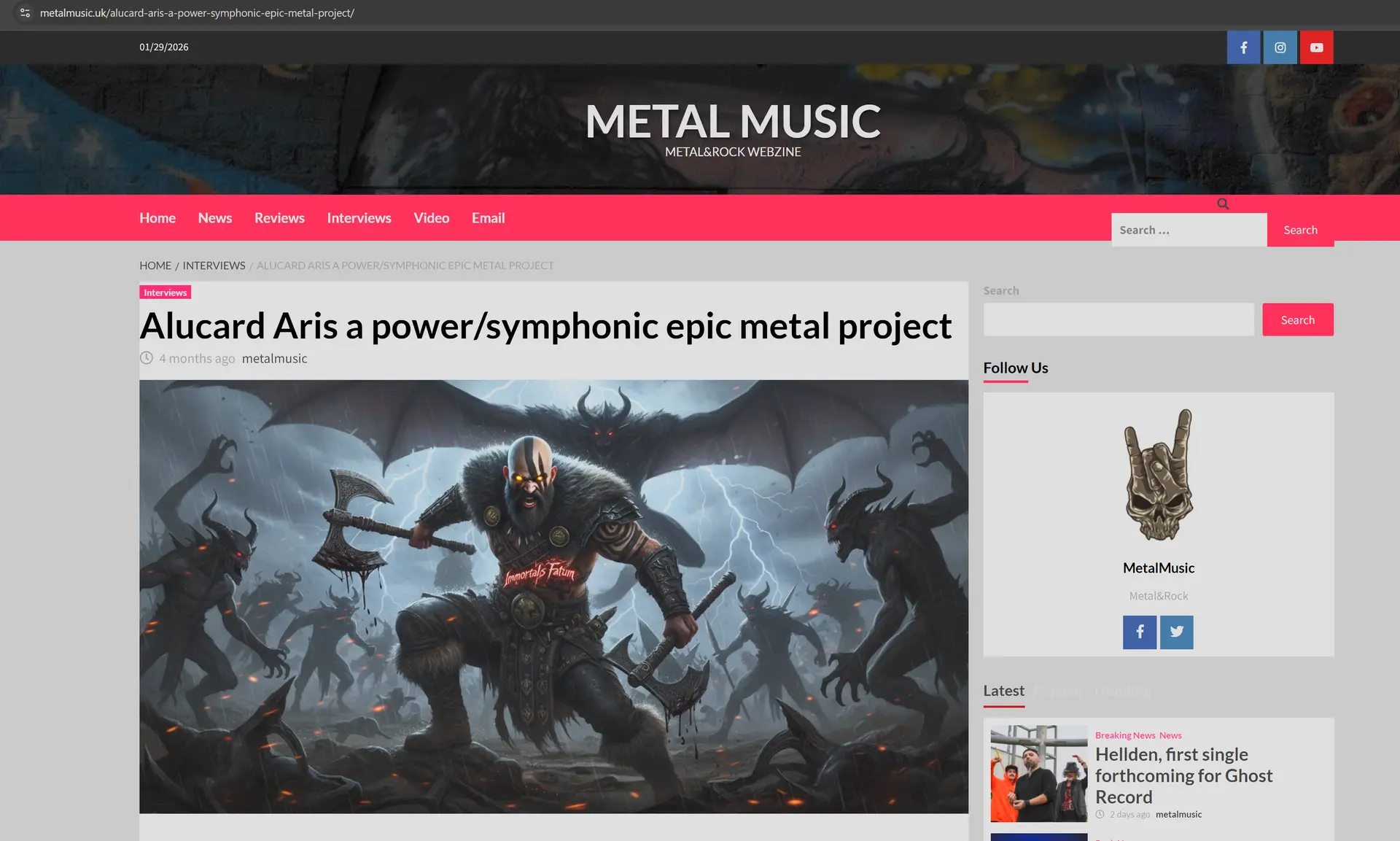 Entrevista en MetalMusic UK